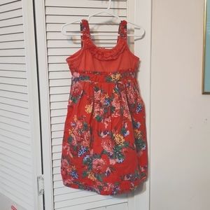 Blueberi Boulevard Strappy Floral Coral Dress with Pockets, Size 4T